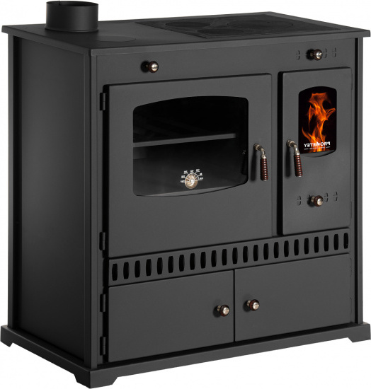 Küchenofen Holzherd Perfect ECO schwarz, linke Version - 7 kW Dauerbrandherd