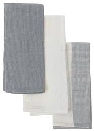 IH Casa Decor Kitchen Towel Set Of 3 PCs Block Print Waffle Drizzle