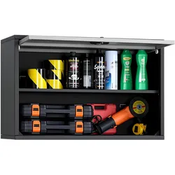 VEVOR Hängeschrank Werkstatt, 770x305x500 mm, Werkzeugschrank mit hochklappbarer Tür & Regal, 108,86 kg Tragkraft, Wandhängeschrank, geeignet für Garage, Keller, Küche, Lager, Montage erforderlich