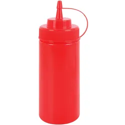 METRO PROFESSIONAL Quetschflasche hs016-1, Polyethylen/Polypropylen, Ø 7 x 20 cm, 490 ml, mit Verschlusskappe, rot