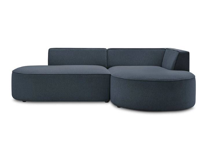 Ecksofa BOBOCHIC ROUSSEAU Stoff chiniert dunkelblau