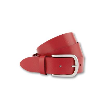 Ledergürtel BERND GÖTZ "Ledergürtel mit silberner Halbschließe", Damen, Gr. 80, rot, Rindsleder, Gürtel Ledergürtel