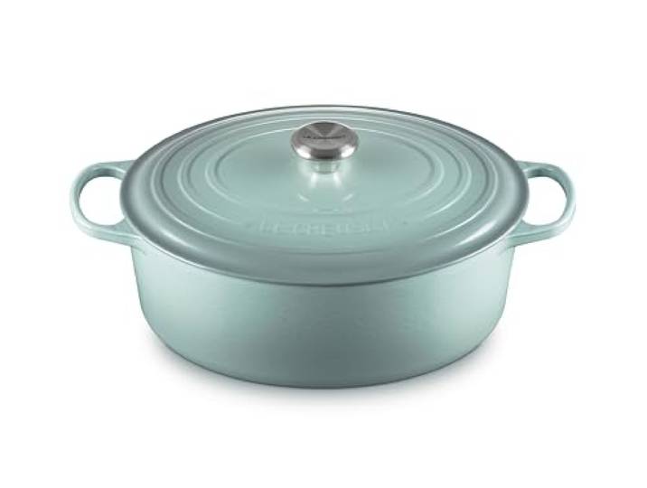 Le Creuset Emaillierter Schmortopf aus Gusseisen, oval, 8 l, Meersalz