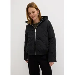 bonprix Kurze Steppjacke mit Futter in Kontrastfarbe, schwarz, Gr.36, Warme Steppjacke mit Futter in Kontrastfarbe