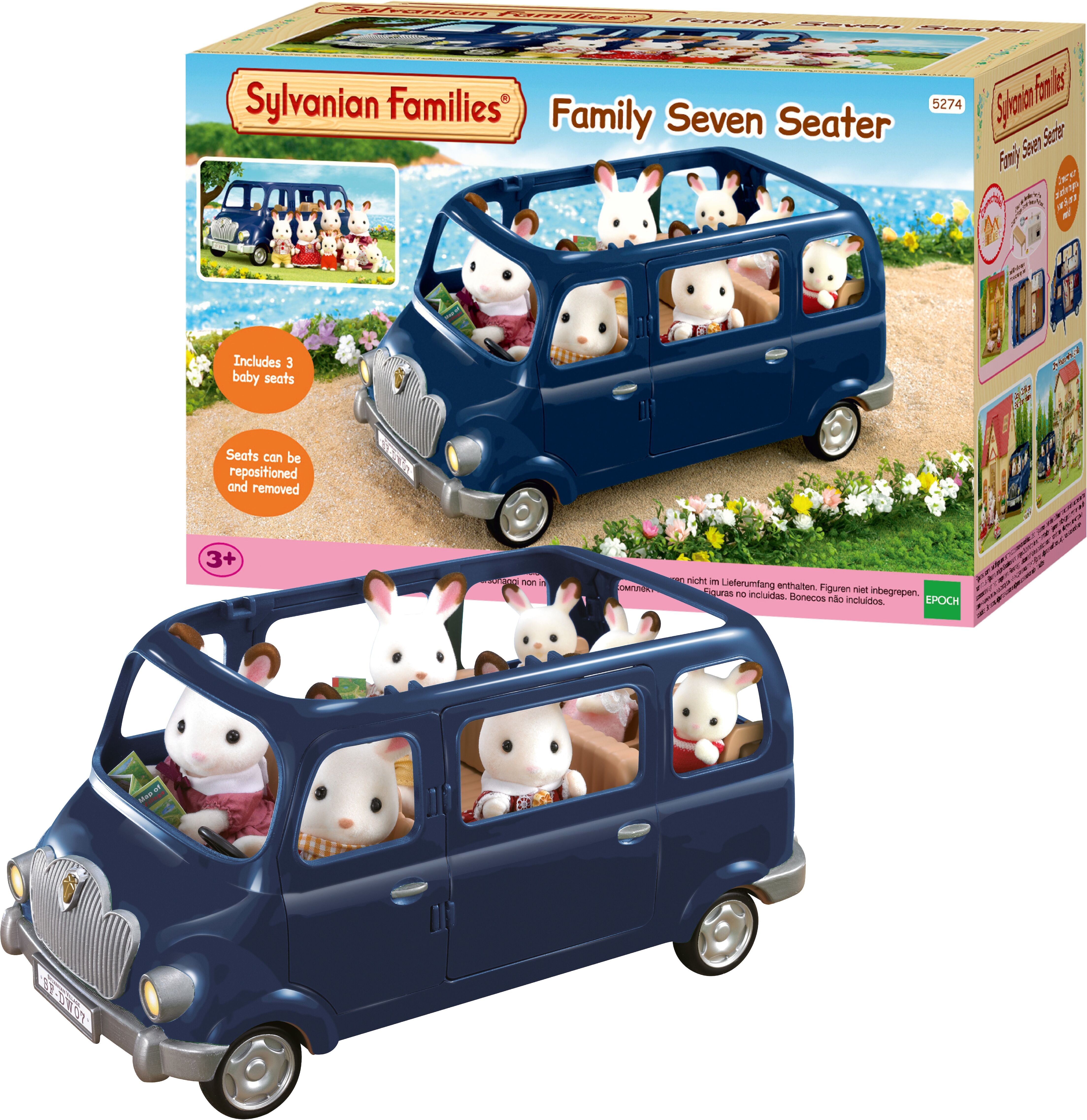 Spielzeug-Auto SYLVANIAN FAMILIES "Familien-Siebensitzer (6934)", bunt, Spielzeugfahrzeuge, Kinder, Kunststoff, Spielzeug-Auto