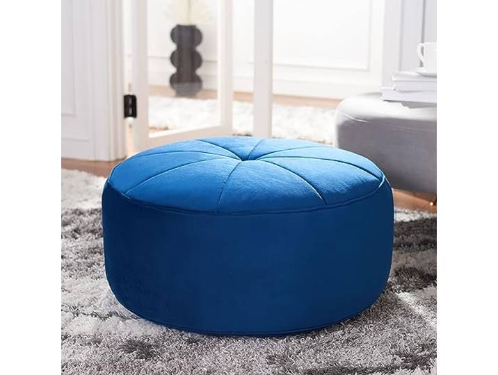SAFAVIEH Gepolstert Hocker, Marineblau, 50 X 45 X 50