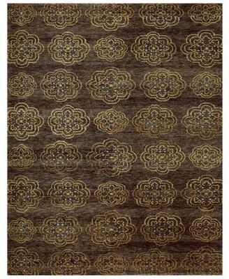 Grand Bazaar Timeo Hand-Knot Oriental Rug, Teal/Coffee Brown, Area Rug
