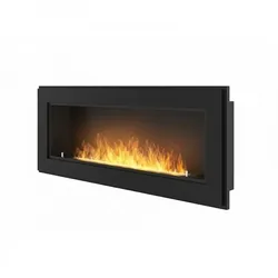 OutInFire RAME 120 – Einbau-Bioethanolkamin, Wandkamin – Mattschwarz – mit Glas