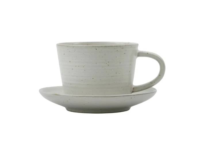House Doctor Tasse avec soucoupe Pion 23 cl Gris-blanc