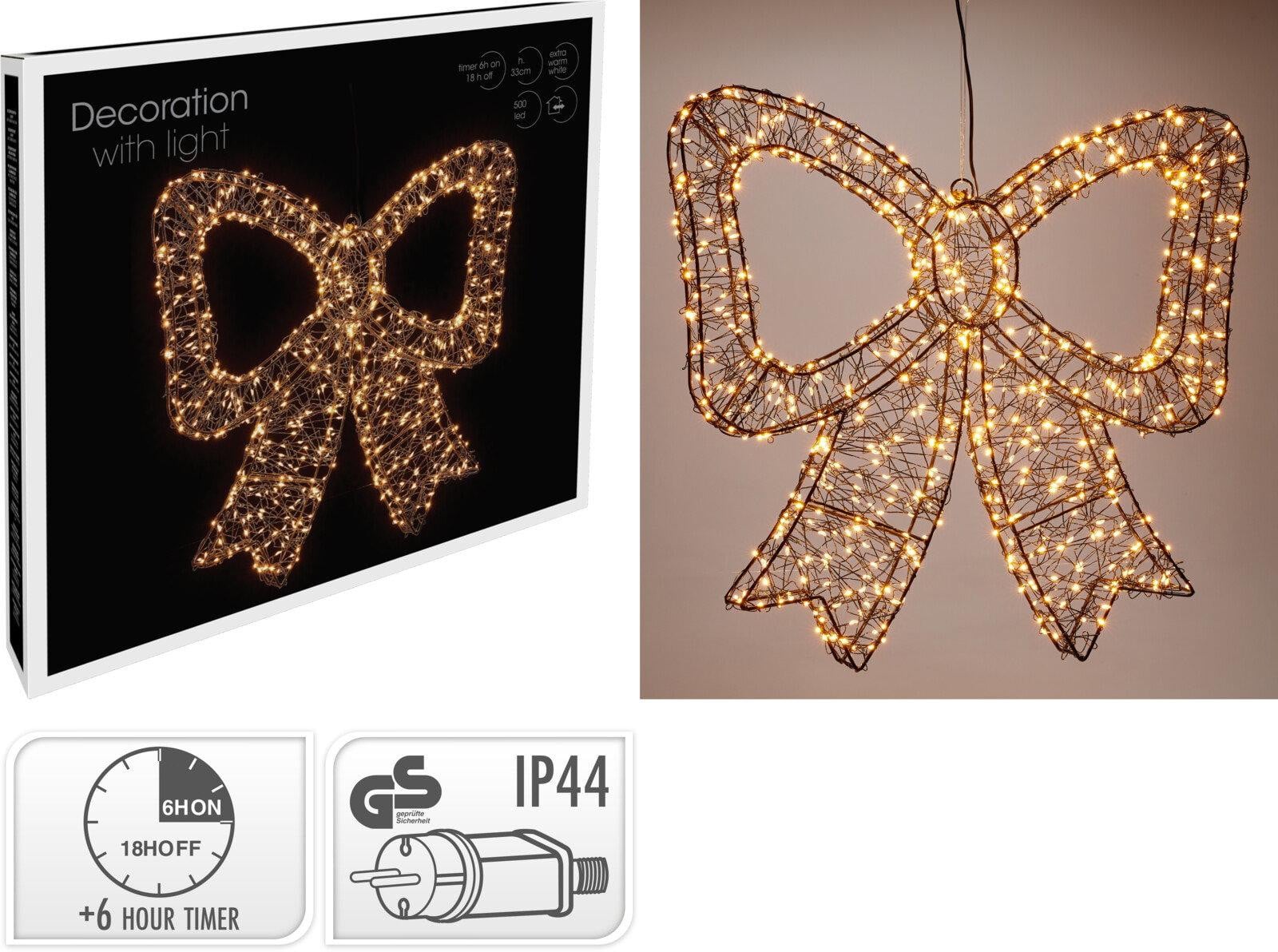 Nampook Strik LED Decoratie Zwart 38 x 33 cm