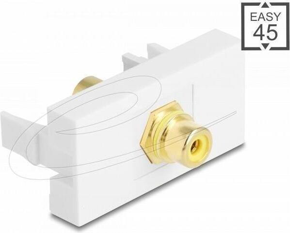 Delock Easy 45 Inkliksysteem Module RCA Verguld Geel Wit