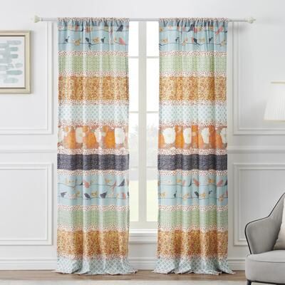 Barefoot Bungalow Carlie Calico Curtian Panels (Set of 2)