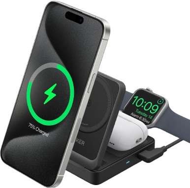 eufy Anker MagGo Kabellose Ladestation (Faltbar 3-in-1) Weiß