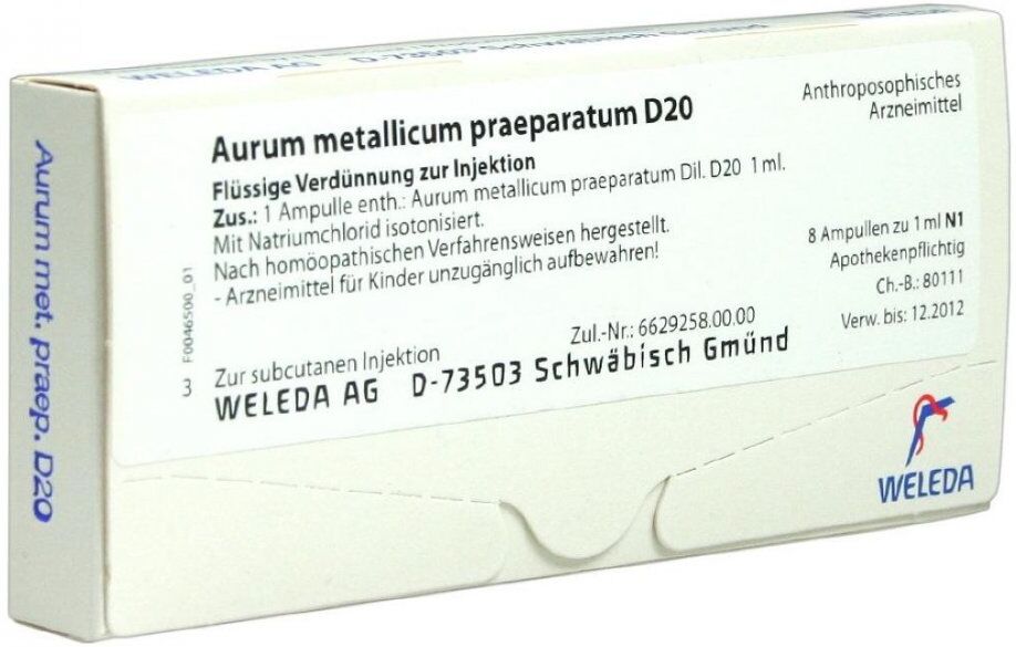 Aurum Metallicum Praep. D20 Ampullen