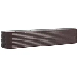 Helloshop26 - Hochbeet für Pflanzen Blumen Terrasse Garten pulverbeschichteter Stahl braun 02_0039502