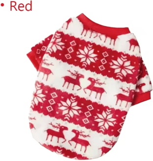 Inspire Picks Heart Print Flannel Dog Vest Soft Winter Puppy Coat For Small & Medium Dogs red l