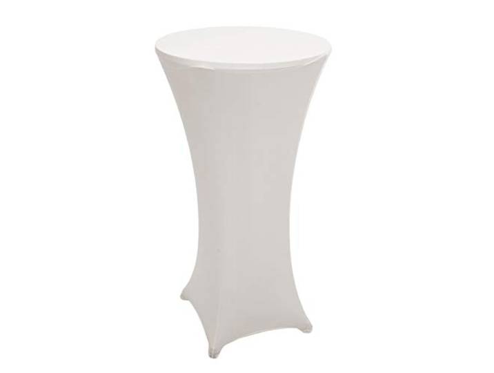 Mendler Set Stehtisch + Stehtischhusse HWC-J30 Ø60cm - Husse Creme-beige Bistrotisch, Tischhusse, klappbar höhenverstellbar