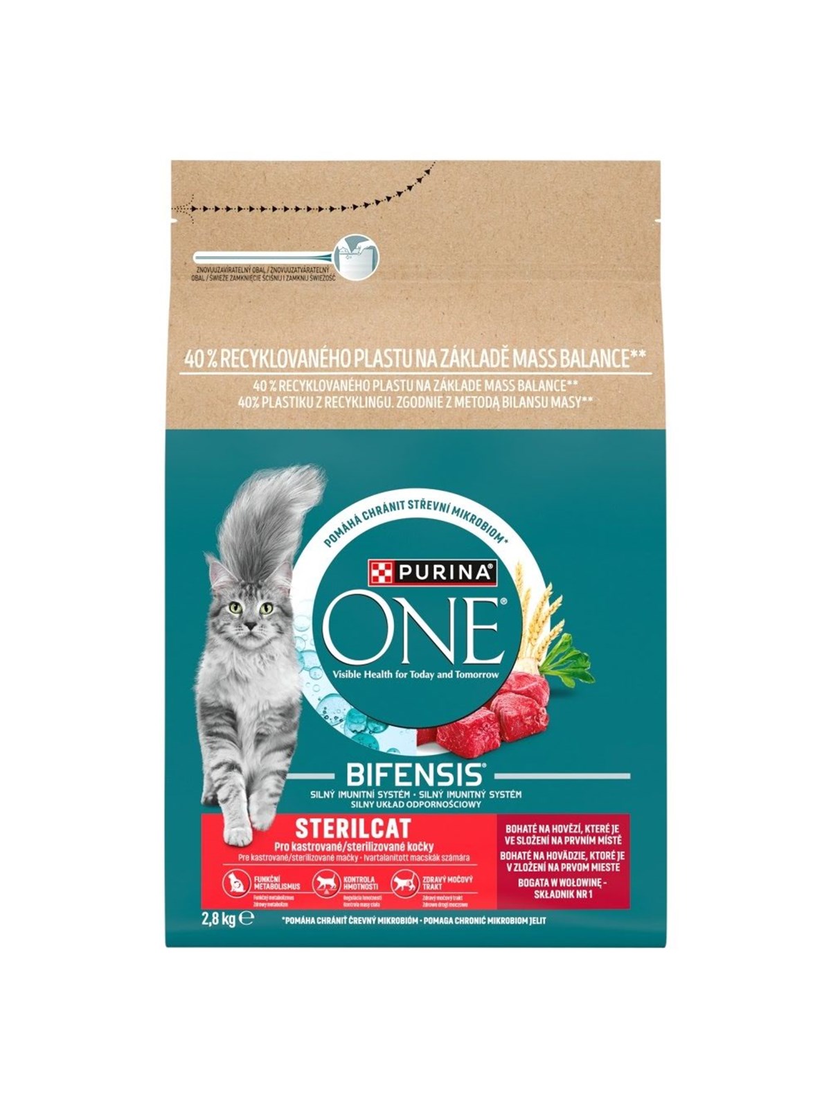 PURINA NESTLE One Bifensis Sterilcat reich an Rind - Trockenfutter für Katzen - 2,8kg