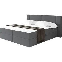 BOXBETT mit Matratze H3 - EVON - 180x200 cm Dunkelgrau