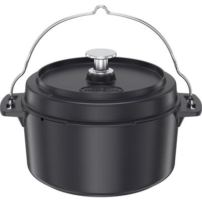 Grilltopf RÖSLE "Dutch Oven", schwarz, H:22,5cm Ø:28cm, Töpfe, Grilltopf, Ø 28 cm