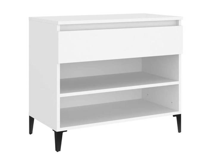 Bonne qualité - Armoire à chaussures - BONNIE - Commode à chaussures Blanc 70x36x60cm - Bois d'ingénierie - Meuble d'entrée Coffre