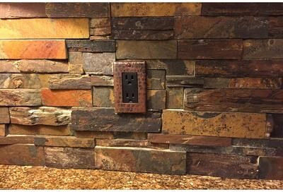 Premier Copper Products Copper Single Ground Fault/Rocker GFI Switchplate Cover - Quantity 4 (SR1_PKG4) - Brown