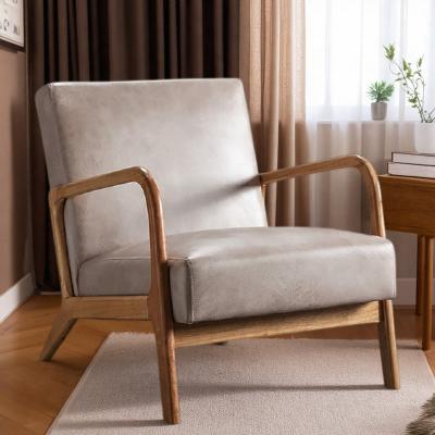 "32.68"" Velvet Classic Mid-Century Modern Accent Armchair with Open-Framed Arm Design and Plush Foam Cushioning"