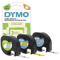 DYMO S0721800 Etiketten 3er Set Bandfarbe: Hyper-Gelb, Silber, Weiß Schriftfarbe: Schwarz 12 mm 4 m S0721800