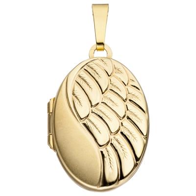 Medallionanhänger JOBO "Anhänger Medaillon oval", gold (gelbgold 333), Schmuckanhänger, Damen, Gelbgold 333, 333 Gold