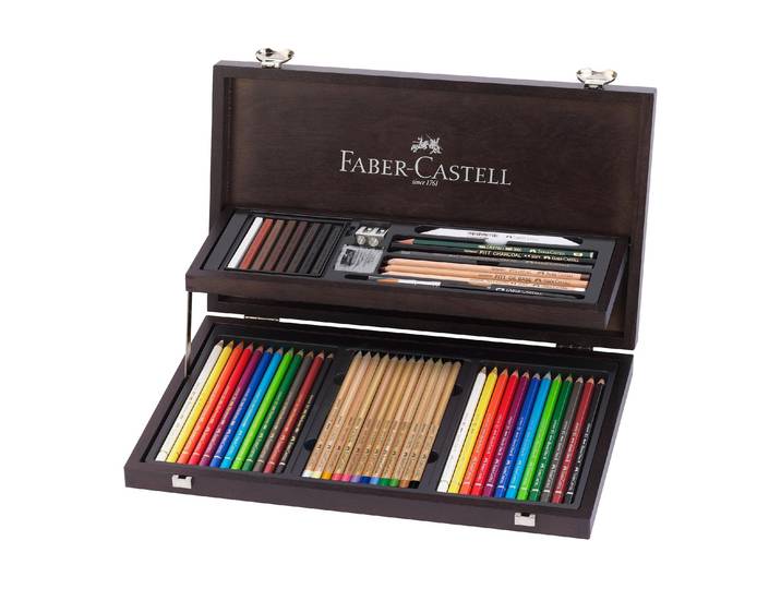 Aufbewahrungsbox FABER-CASTELL Art & G , braun (dunkelbraun), Aufbewahrungsboxen, Aufbewahrungsbox