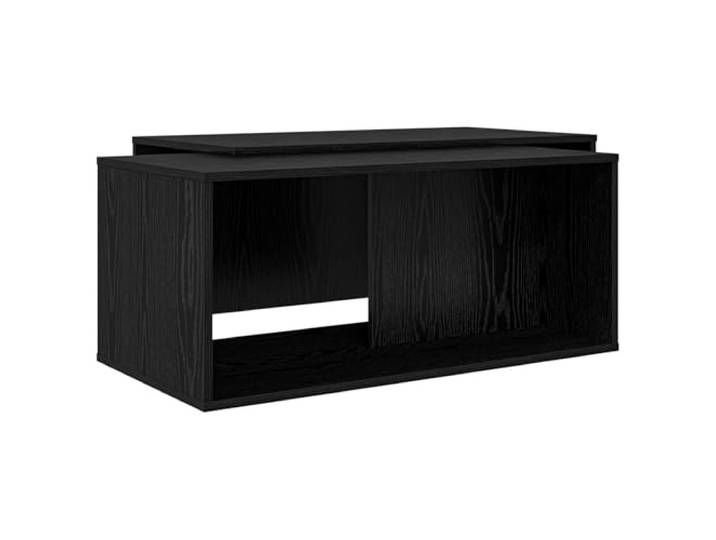 LASWWQMRF Couchtisch 2er Set Schwarz Eichen-Optik Holzwerkstoff Zweiteilige rechteckige Beistelltische aus Holzwerkstoff fuer das Wohnzimmer im modernen minimalistischen Stil
