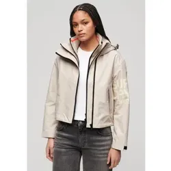 Superdry für Damen. W5011655A Bestickter Windbreaker SD beige (L), Lässig, Polyester, Langarm