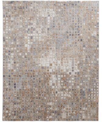 Grand Bazaar Corben Contemporary Mosaic Rug, Silver Gray/Brown, Area Rug