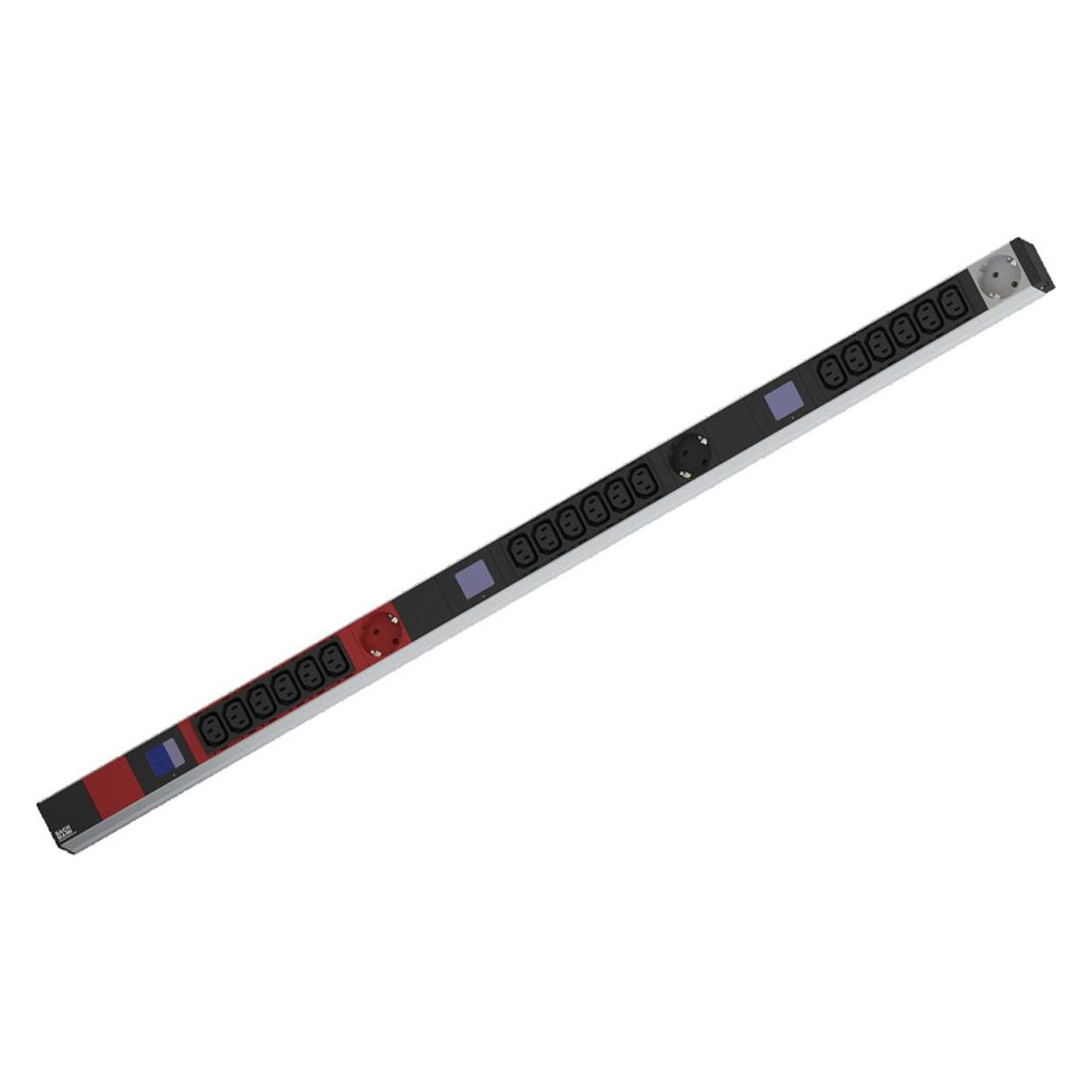 Bachmann BN0500 48,26cm 19Zoll PDU 1HE 18xC13 3x Schutzkontakt Leistungsmessung Anschluss CEE 3x 16A (800.2399)
