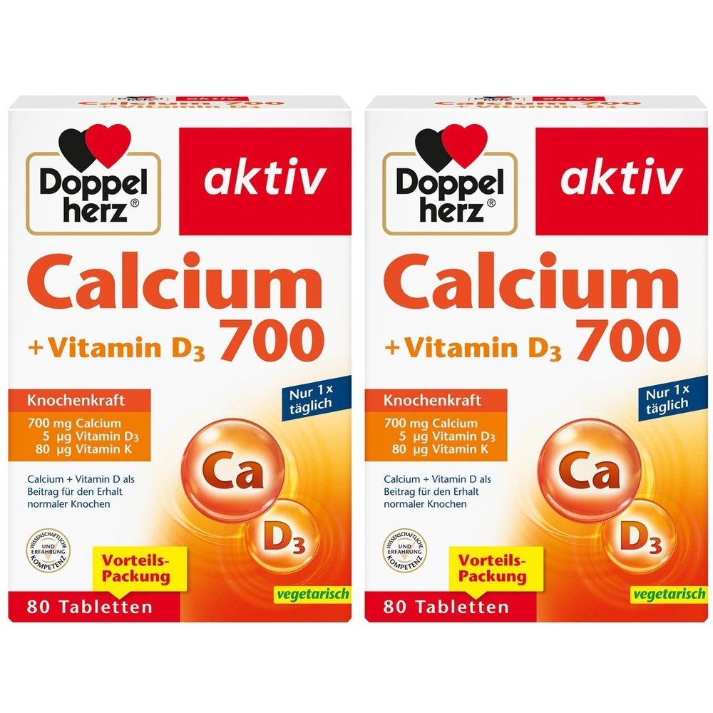 Doppelherz Calcium 700+Vitamin D3 Tabletten 2x 2x80 St