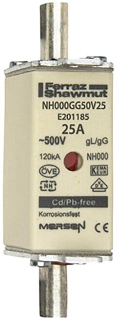 Mersen Porte-fusible NH SF Gr.000 gG 25A/500V KM NH000GG50V25 (E201185)