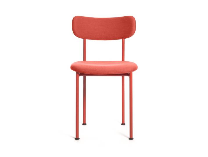 MAGIS lot de 2 chaises rembourrées MOTTA SD1680 (Rouge - Tissu et acier)