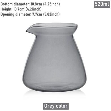 Modern Mode Marketplace Heat Resistant Glass Pour Over Coffee Server Set With Borosilicate Pot And Cups grey