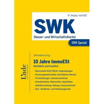 SWK-Spezial 10 Jahre ImmoESt, Taschenbuch von Christian Hammerl,Reinhold Beiser,Alexandra Bernhart,Andrei Bodis,Michael Pucher, Linde,
