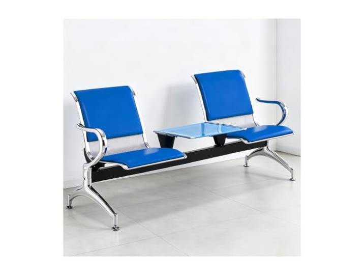 YFAURNDE Wartebank Airport Stil, Sitzbank Flur mit Lehne, mit Tabelle Stahlrahmenkonstruktion, Atmungsaktiv und Komfortabel, Mit Einer TragfäHigkeit Von 150 Kg(With padding)