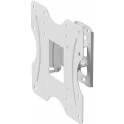 2x PureMounts TV Wandhalterung, schwenkbare neigbare Universal Halterung für 23-42 Zoll Flach & Curved (Wand, 30 kg, 23" - 42"), TV Wandhalterung, Weiss