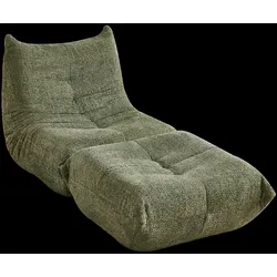 SESSEL Chenille Stil mit Fußhocker & ergonomisch