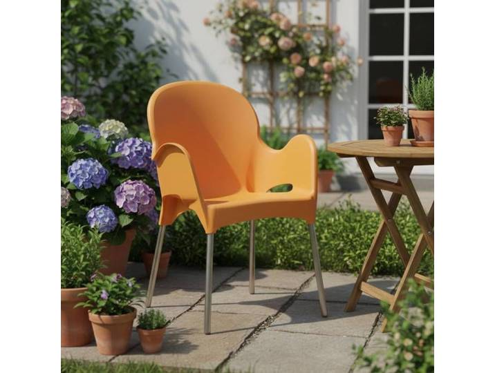 Chaise d'Extérieur Vashti Dmora en Plastique Orange