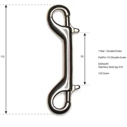 11BAR - Flatpin Double Ender - 115 mm Edelstahl V4A