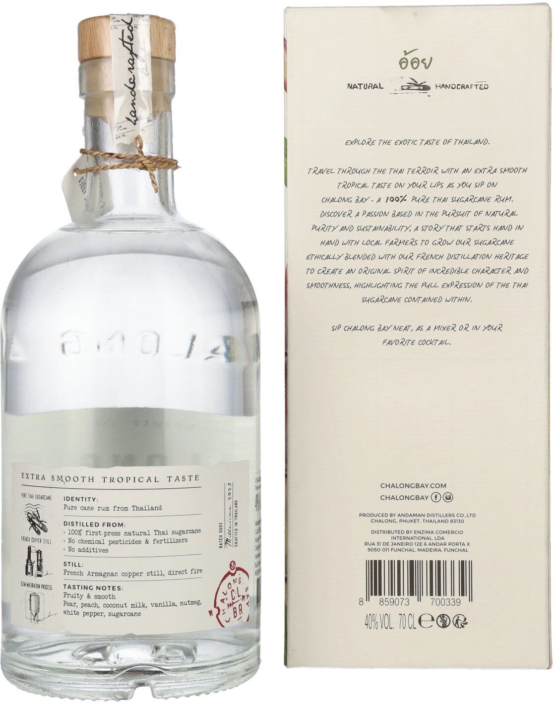 Chalong Bay Rum Chalong Bay PURE CANE Spirit Drink 40% Vol. 0,7l in Geschenkbox