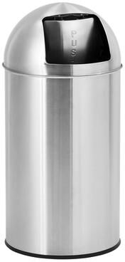 YUN 13 Gal Tall Trash Can, Heavy Duty Stainless Steel Push Lid Bin with Removable Bucket for Outdoor or Office