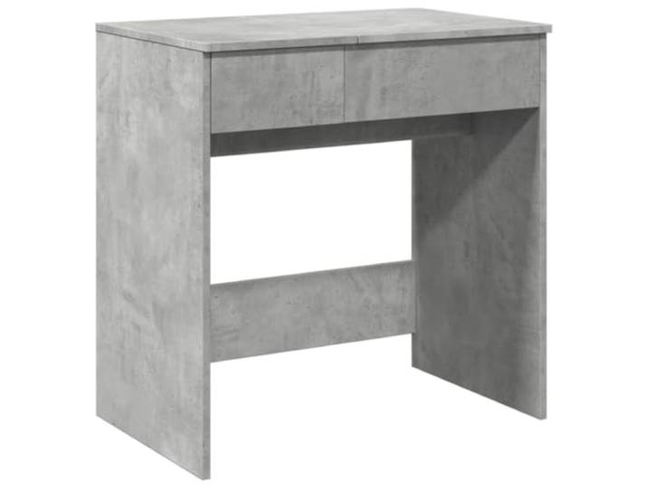 Xhnifbn Schminktisch mit Spiegel Betongrau Holzwerkstoff 73x46.5x120 cm Kompakter Frisiertisch fürs Schlafzimmer mit Spiegel, 1 Schublade und 3 Fächern für Kosmetik. Belastbar bis 40 kg.