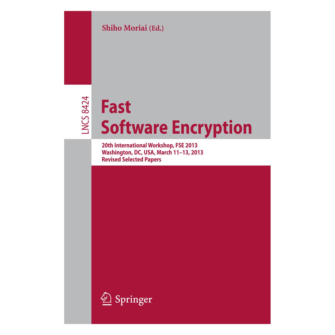 Springer Fast Software Encryption (Englisch, Softcover, Shiho Moriai) (15901057)