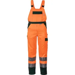 Warnschutz Latzhose "KONTRAST" - 50 - orange/grün
