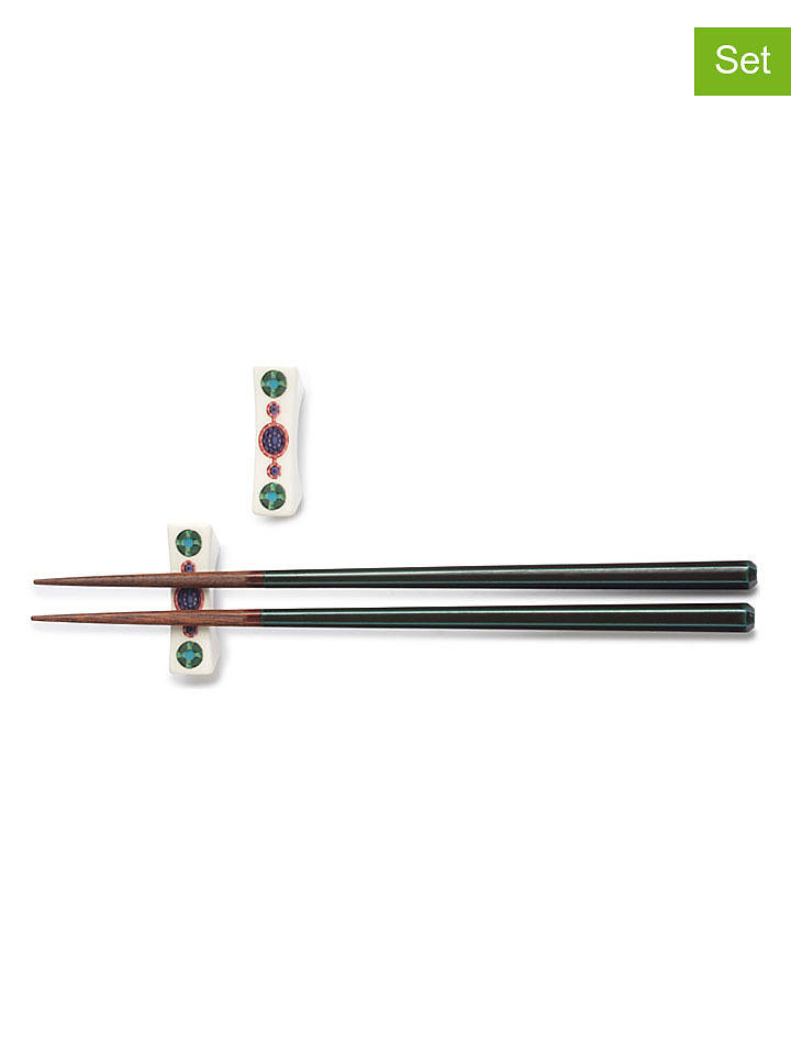 iittala 2er-Set: Stäbchenbänkchen "Taika" in Weiß/ Türkis - (L)4,7 cm - onesize